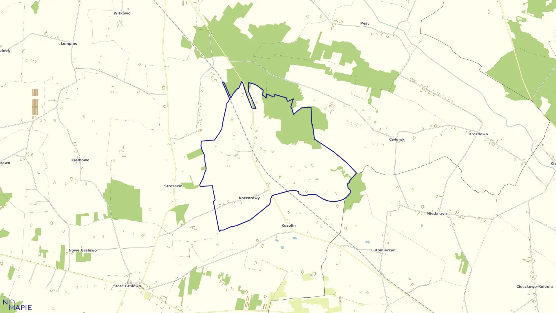 Mapa obrębu KACZOROWY w gminie Raciąż