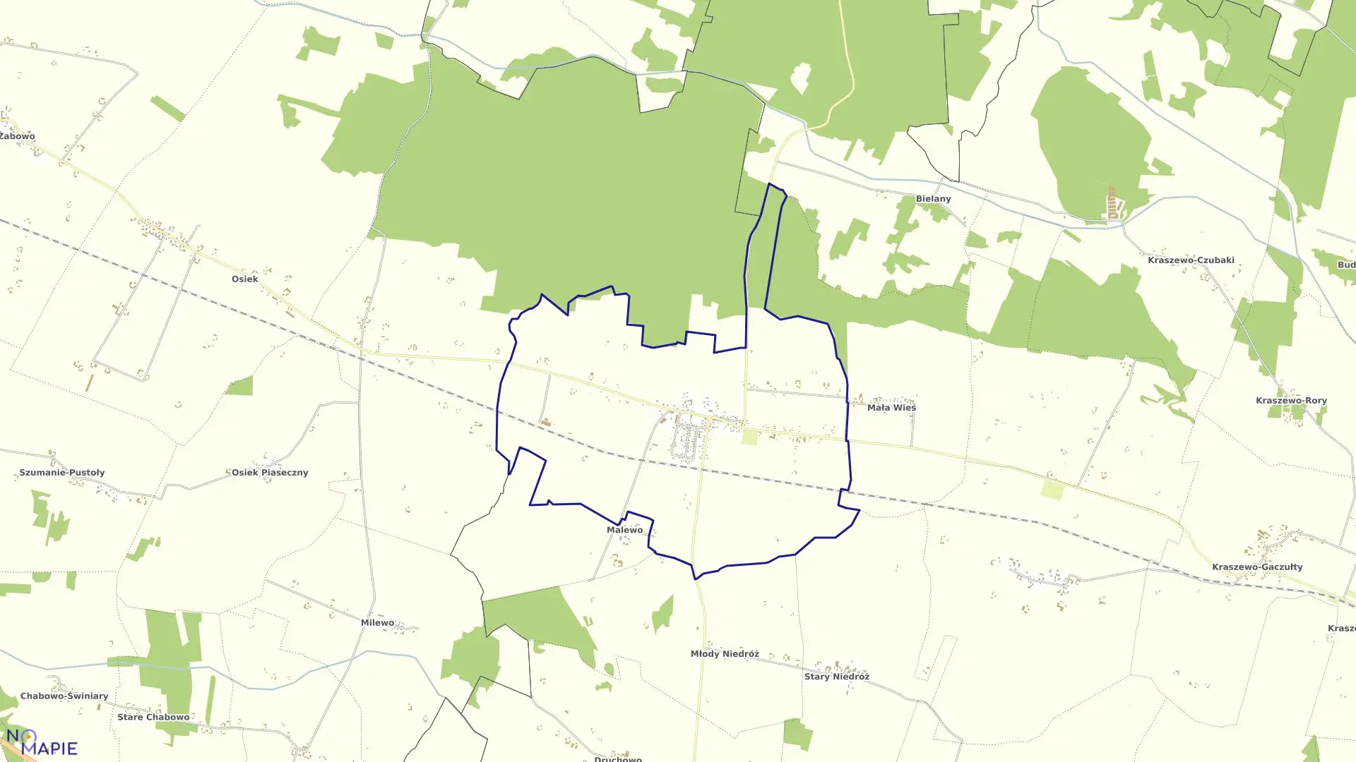 Mapa obrębu KOZIEBRODY w gminie Raciąż